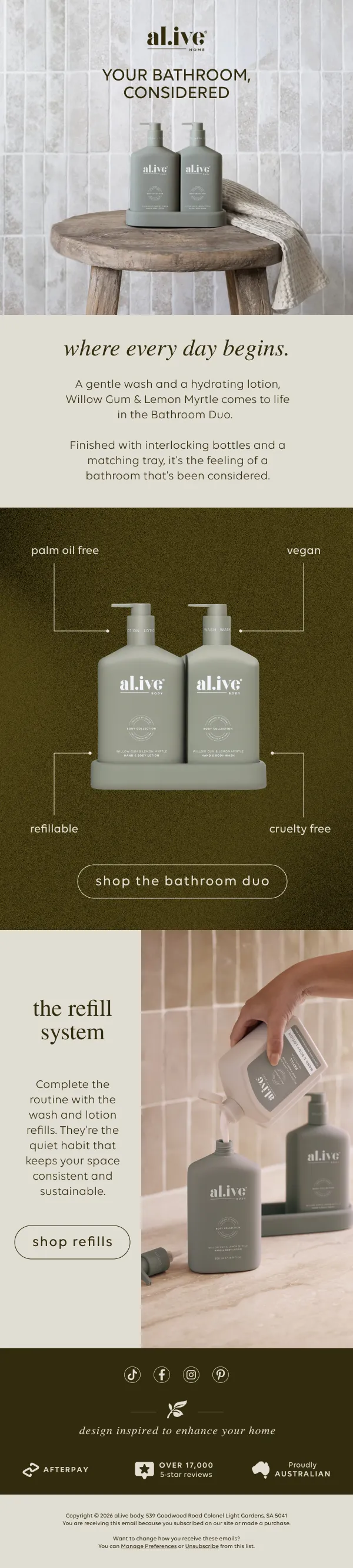 al.ive body Willow & Gum duo focus email